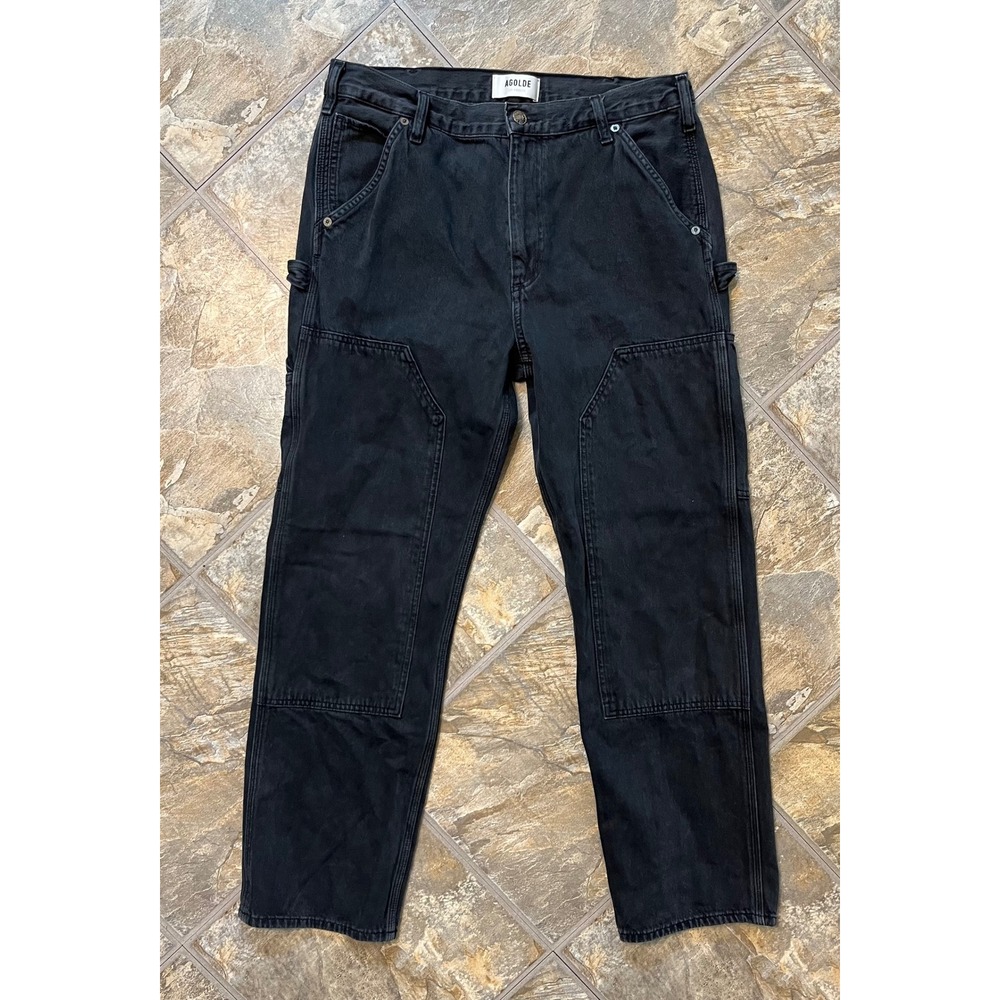 AGOLDE Rami Carpenter Jeans Women 33 Black Double Knee Utility Pants